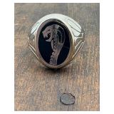 Vintage Stainless Biker Ring sz 9.5