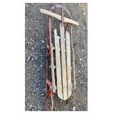Old Wooden And Metal Sled 48'