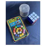Vintage Magnetic Marbles, Rubik's Cube