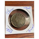 1853 Braided hair large cent