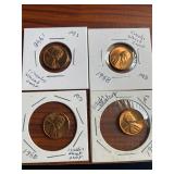 (4) MS 1958 Lincoln wheat cent- last year of them