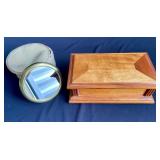 Wind Up Musical Jewelry Box & Mirror In Case