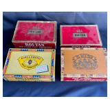 4 Vintage Cigar boxes