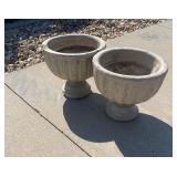 (2) Stone Planter Pots