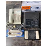 Misc. Electronics- Phone, Tape Transcriber, Cords