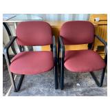 Set of 2 Maroon Office Chairs
