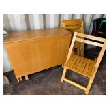 Drop Leaf Table w/ 4 Fold Up Chairs