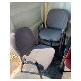 Set of 3 Gray Office Chairs