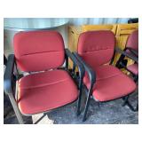 Set of 2 Maroon Office Chairs