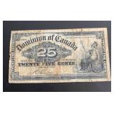 January 2 1900 Dominion of Canada 25 Cent Fract