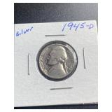35% Silver 1945D Silver Jefferson War Nickel