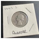 90% Silver 1943s Washington 25 Cent Piece