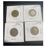1901 1902 1903 1904 Liberty V Nickels