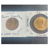 1987 Canadian Dollar 2009 South Korea 100 won
