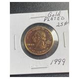 Gold Plated 1999d Washington Quarter Connecticut
