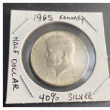 40% Silver 1965 Kennedy 1/2 Dollar