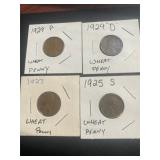 1923 1925s 1929 1929d Lincoln Wheat Cents