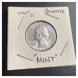 90% Silver 1960d Washington 25 Cent Piece