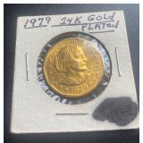 1979 24K Gold Plated Susan B Anthony Dollar