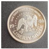 .999 Silver Troy Oz 1986 Liberty Silver Round