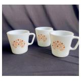 3 Pyrex Coffee Cups
