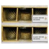 2 PACK Glass Votive Holders Clear 3ct