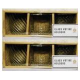 2 PACK Glass Votive Holders Clear 3ct