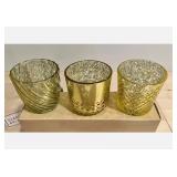 Mercury Glass Votive Holders Gold 3ct
