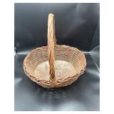 Large Rustic Wicker Gathering Basket w/ Handle