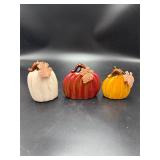 Set of 3 Ceramic Fall Pumpkin Decorations
