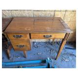 Vintage Sewing Machine Cabinet & Contents