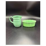 Jadite Style Creamer & Berry Bowl Pair