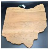 Large cedar Ohio State Shape Wood Wall Plaque
