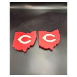 Two Reds Ohio State Wooden Wall Plaques