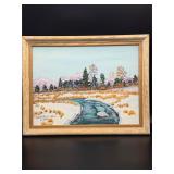 1961 Idaho Winter Landscape Oil Painting Framed