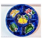 Fruit Divided Serving Platter Majolica Style Plate