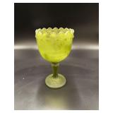 Indiana Glass Green Slag Goblet