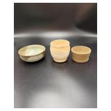 3 Signed Studio Pottery Bowls & Vessels Lot