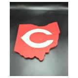 Cincinnati Reds Ohio Shaped Wooden Wall Sign 12