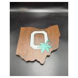 Ohio State Buckeyes OSU Ohio Shaped Wood Sign