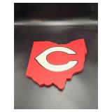 Cincinnati Reds Ohio Shaped Wooden Wall Sign 12'