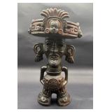 Aztec Mayan Style Huehueteotl Figure Rattle Eyes