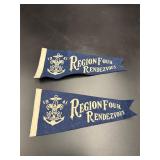 1941 Boy Scout Region Four Pennants Lot of 2