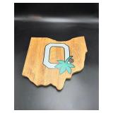 Ohio State Buckeyes OSU Ohio Shaped Wood Sign