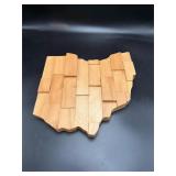 Ohio Shaped Wood Mosaic / Parquet Wall Art Sign