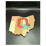 Ohio State Buckeyes OSU Ohio Shaped Wood Sign
