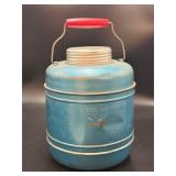 Vintage Blue Metal Insulated Lunch Jug Thermos