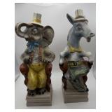 1965 Italian Political Donkey Elephant Bottle Set