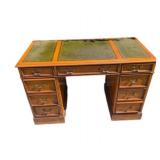 Sligh Lowry Green Leather Executive Desk