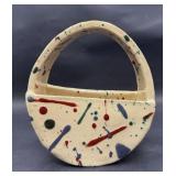 Wall Pocket Vase Abstract Splatter Glaze